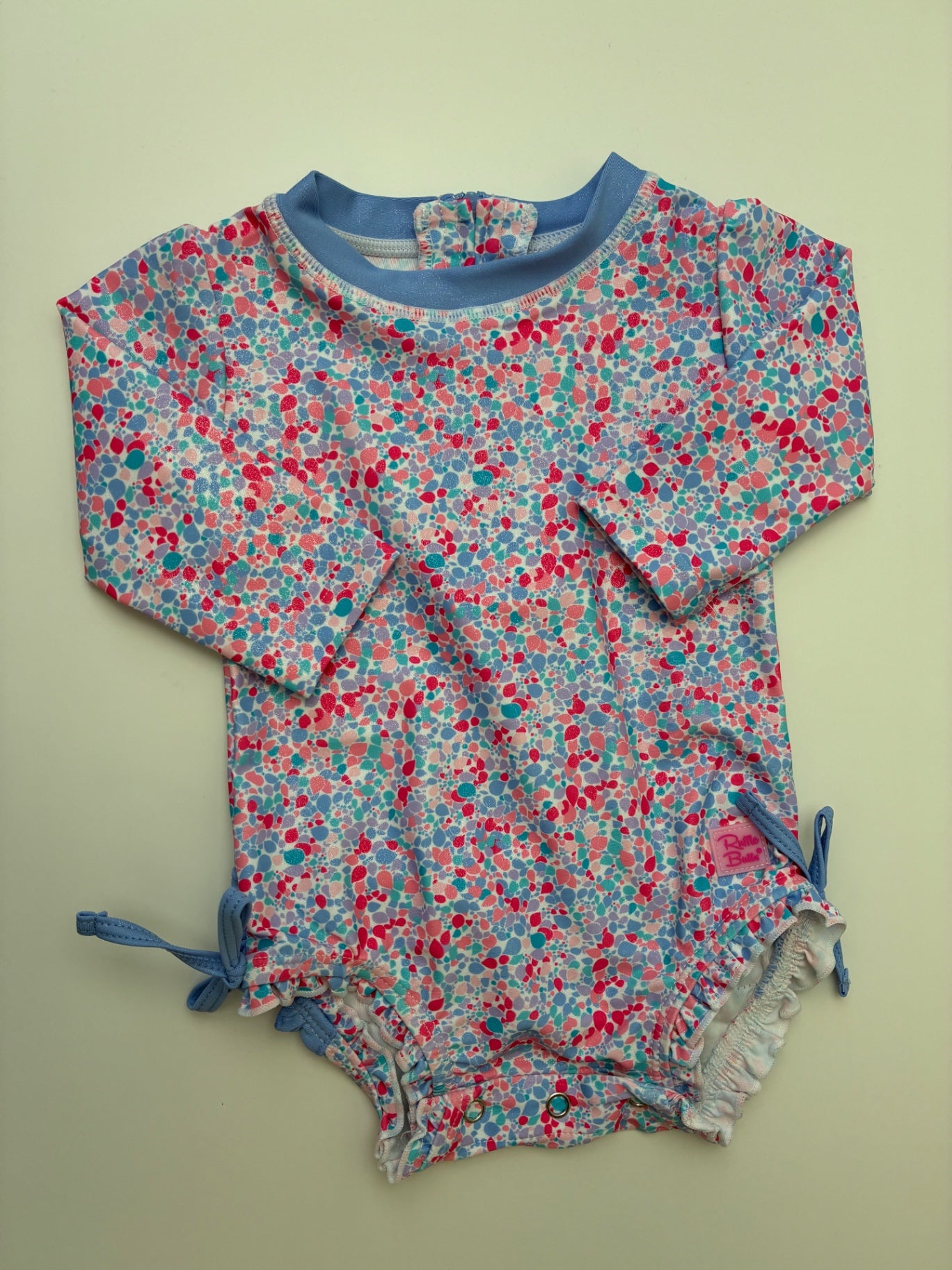 Ruffle Butts Swimsuit - Multicolor Glitter Geometric | size 3 - 6 Months