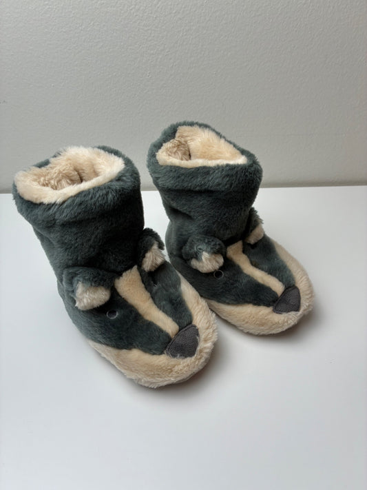 Mini Boden Shoes - Gray Fuzzy Koala Slippers | size Shoe 8.5