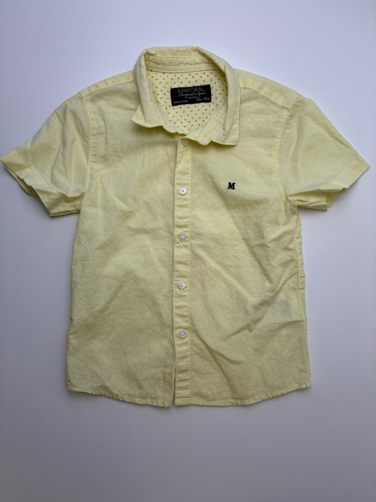 Mayoral Shirt - Yellow Short Sleeve Button Up | size 36 Months
