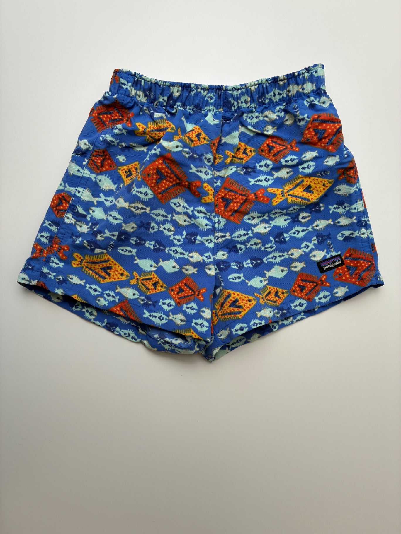 Patagonia Swimsuit - Blue Fish Pattern Swim Trunks | size 2T