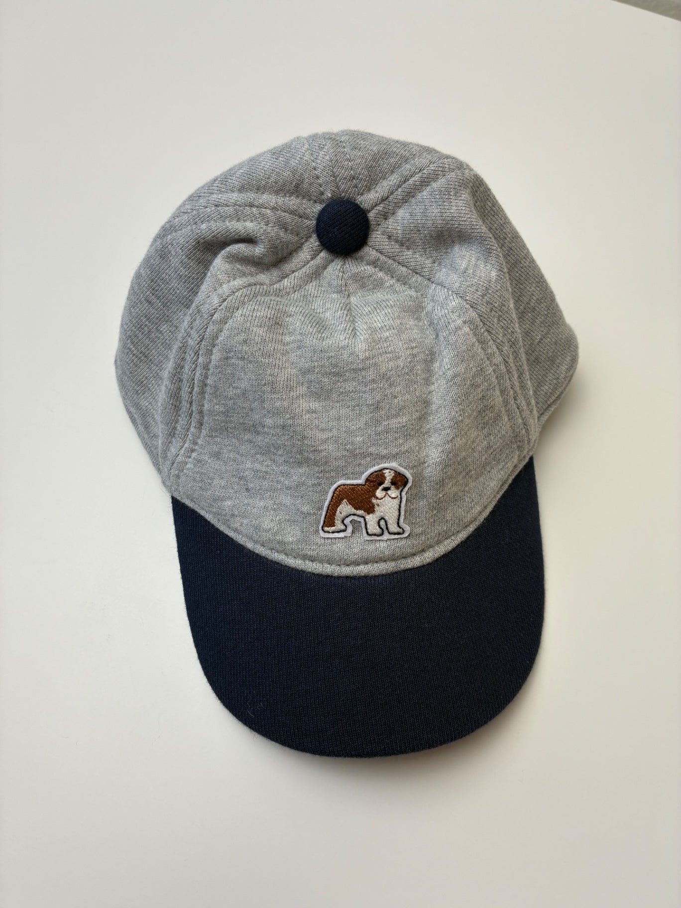 Janie and Jack Hat - Gray Dog Patch Baseball Cap | size 6 - 12 Months