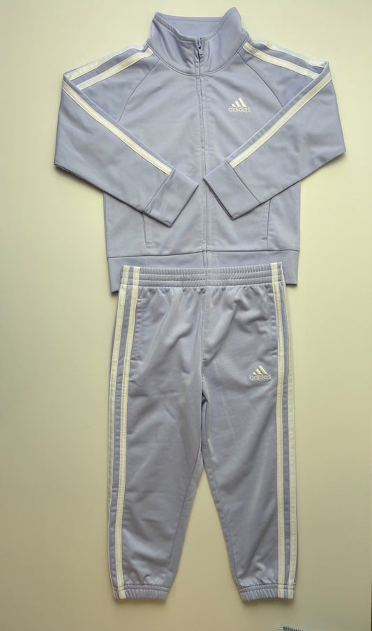 Adidas 2 Piece Ensemble - Purple Full Zip + Joggers | size 3T