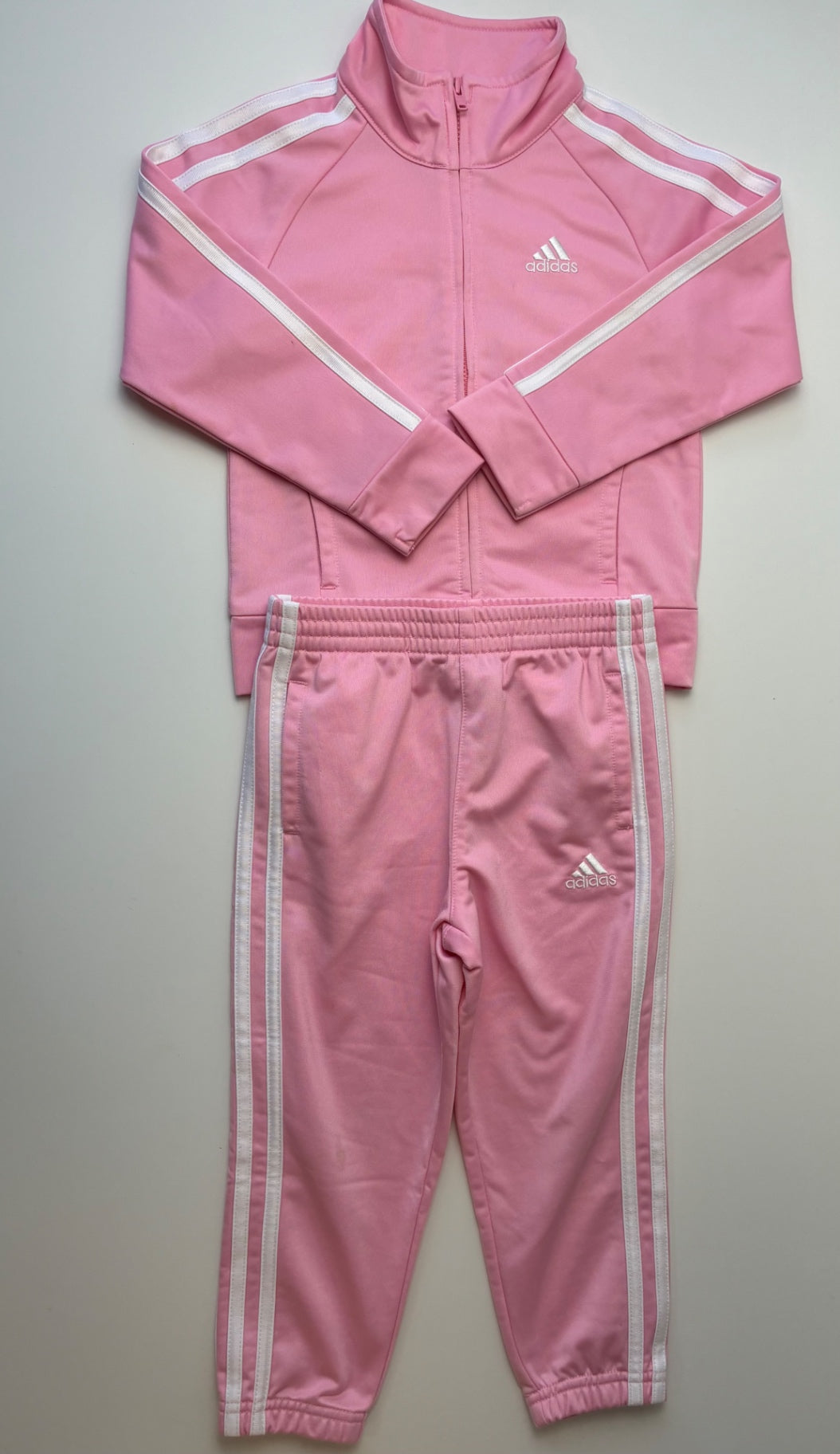 Adidas 2 Piece Ensemble - Pink Full Zip + Joggers | size 3T
