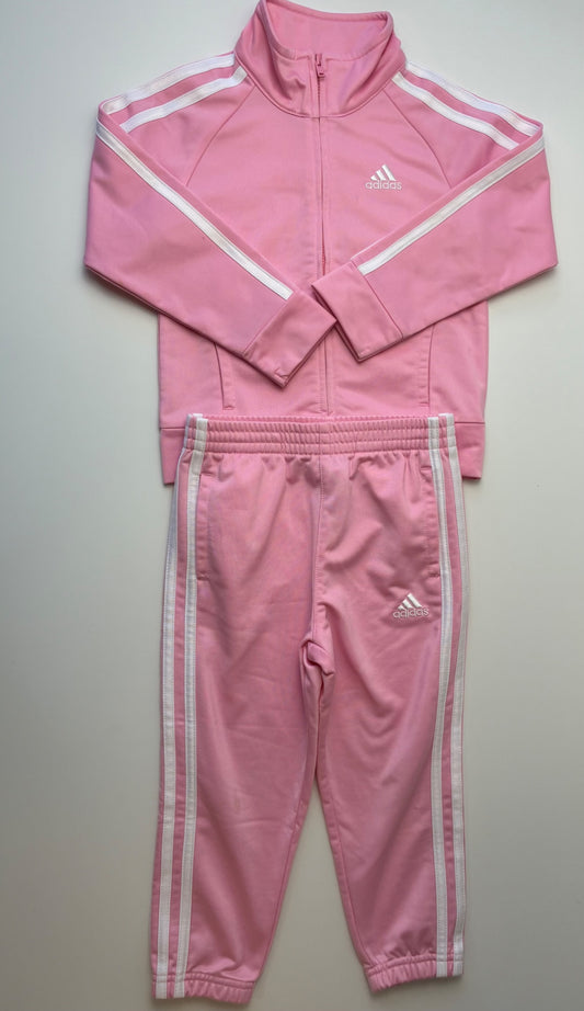 Adidas 2 Piece Ensemble - Pink Full Zip + Joggers | size 3T