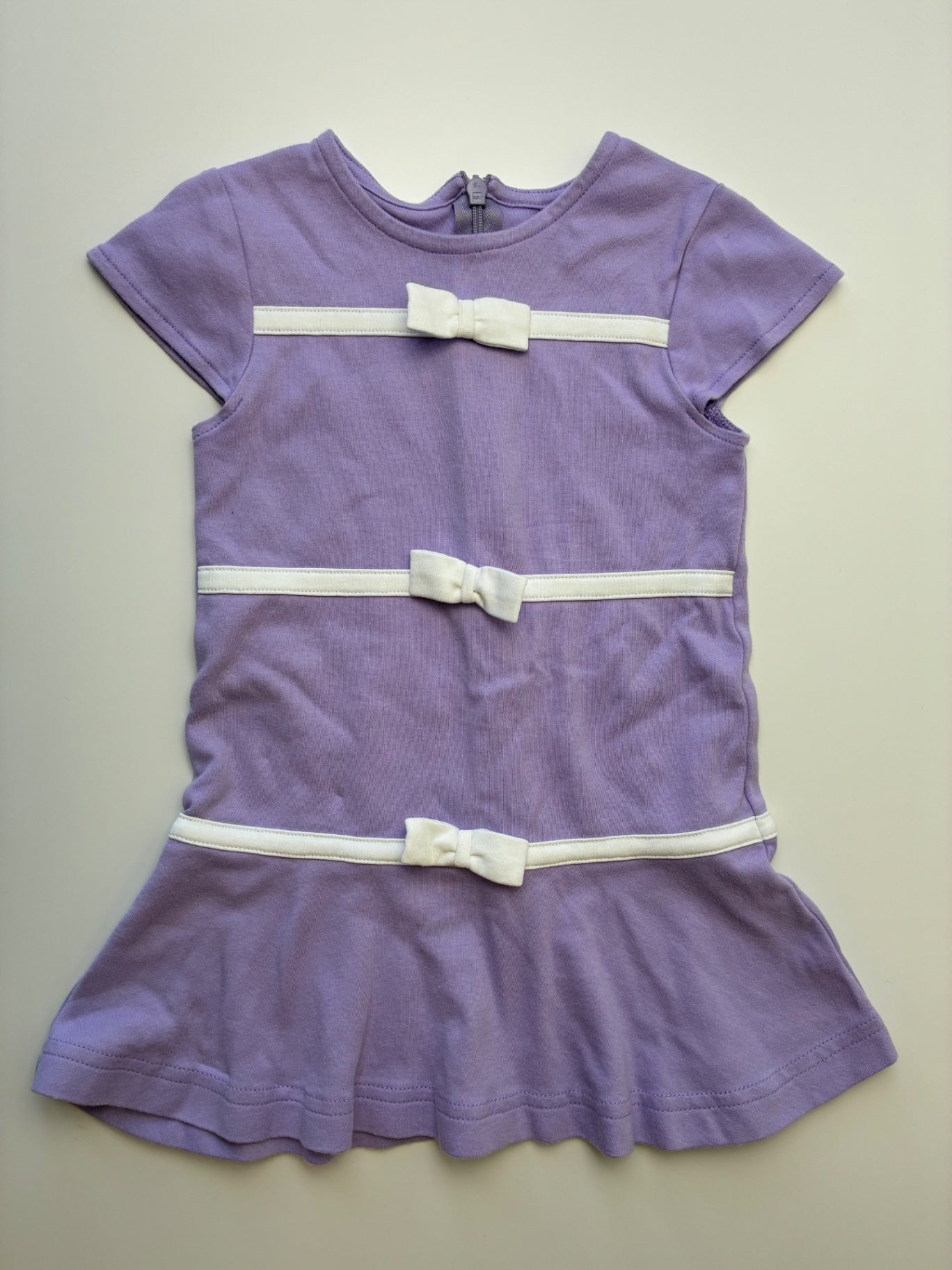 Florence Eiseman Dress - Purple Short Sleeve + Bows | size 3T