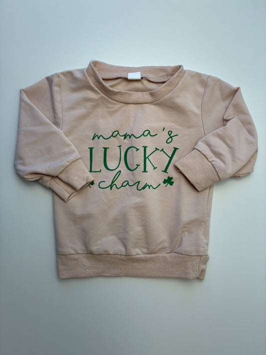 Dandelion Kids Sweatshirt - Tan 'Mama's Lucky Charm' | size 2T