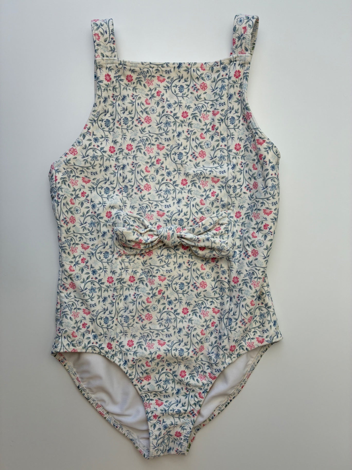 Minnow Swimsuit - Cream Floral One Piece | size 7/8
