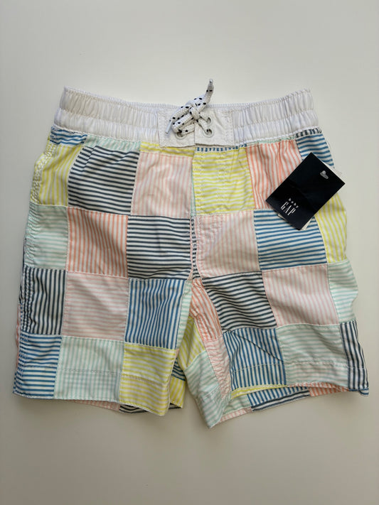 Baby Gap Swimsuit - Multicolor Patchwork Swim Trunks | size 3T