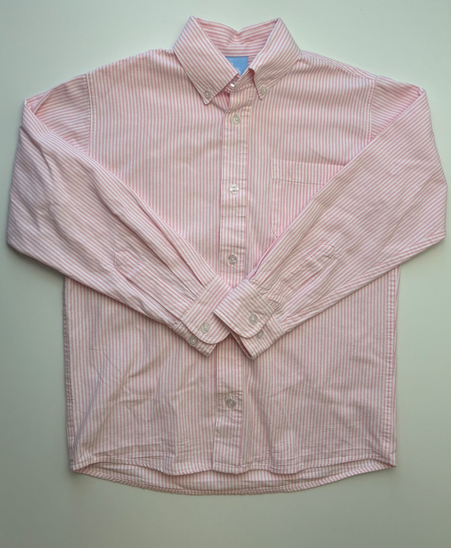 Bella Bliss Shirt - Pink Striped Button Down | size 7