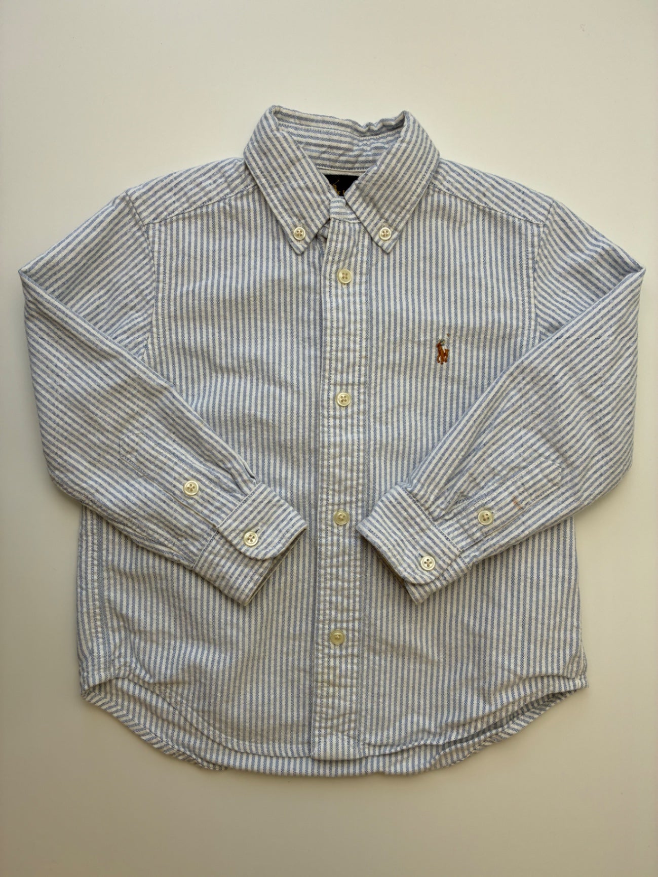 Ralph Lauren Shirt - Blue Striped Button Down | size 3T