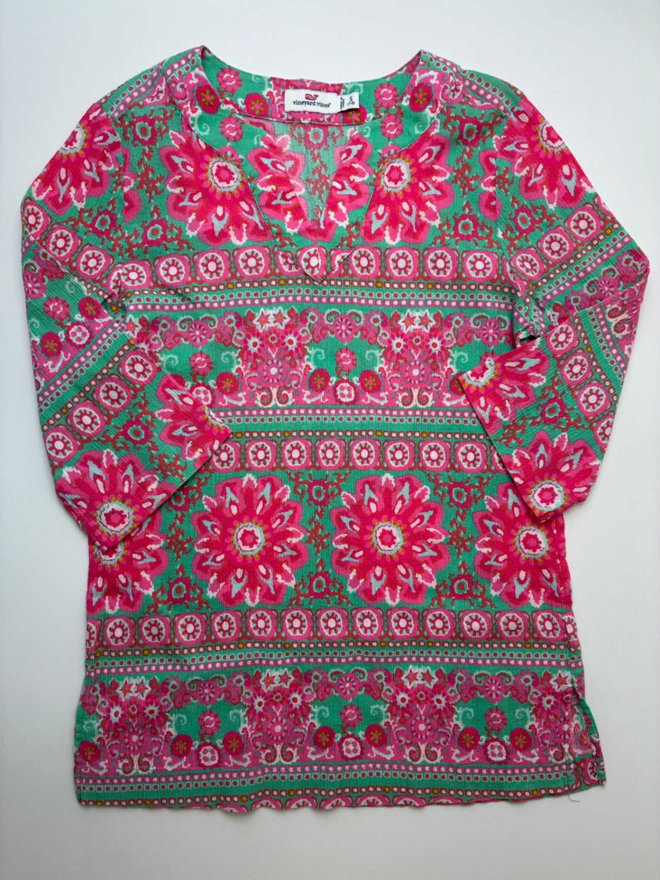 Vineyard Vines Shirt - Pink Patterned Tunic | size 7/8
