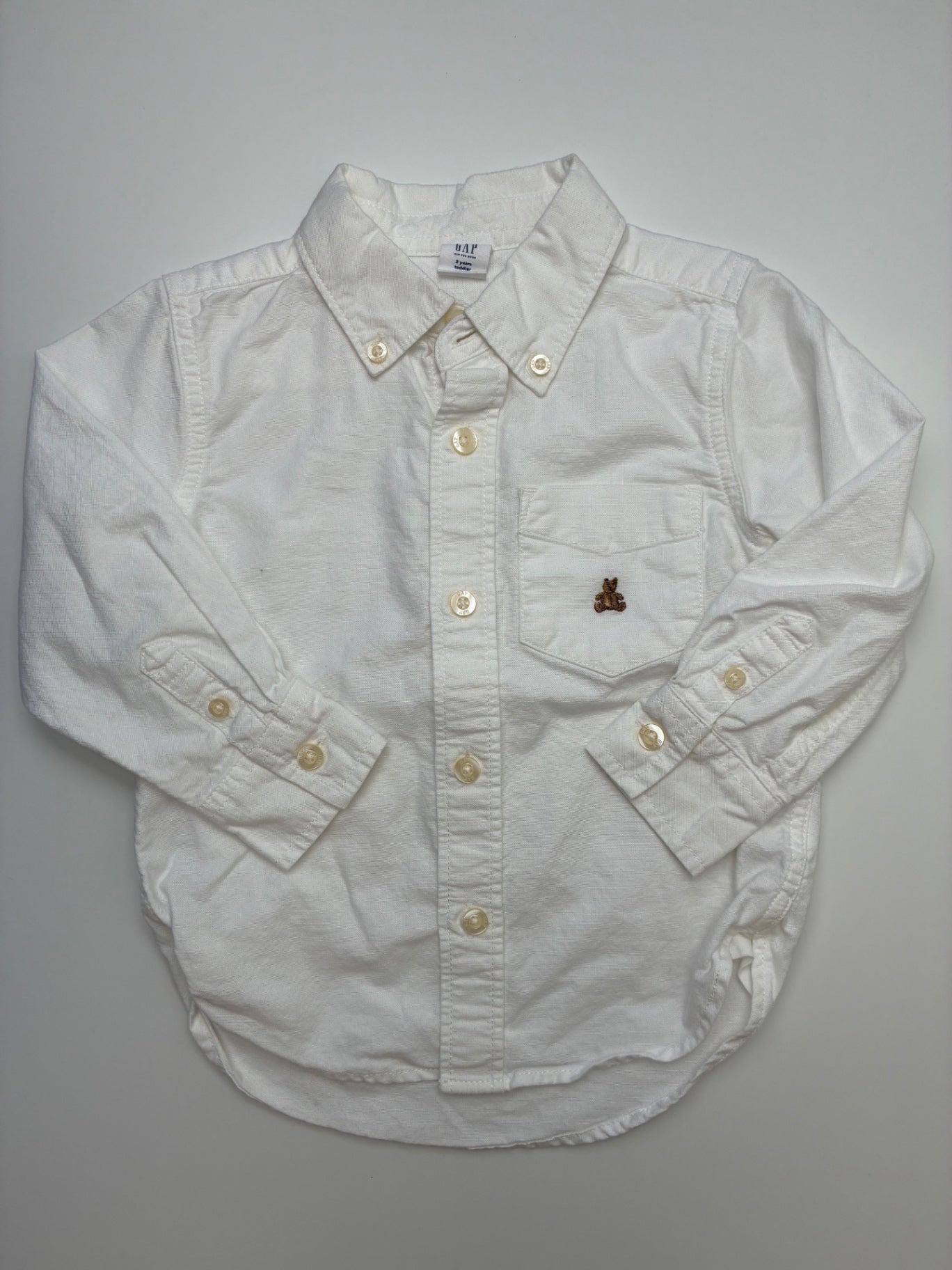 Baby Gap Shirt - White Solid Button Down | size 2T