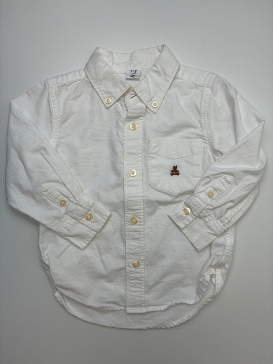 Baby Gap Shirt - White Solid Button Down | size 2T