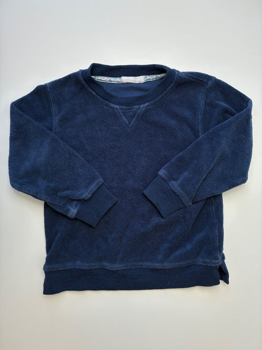 Minnow Sweatshirt - Navy Blue Terry Crewneck | size 3T/4T