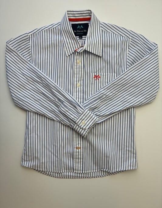 De Pere en Fils Shirt - Blue Striped Button Up | size 8