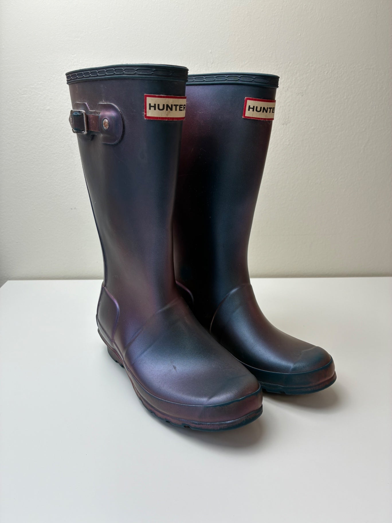 Hunter Shoes - Purple Iridescent Rain Boots | size Shoe 4
