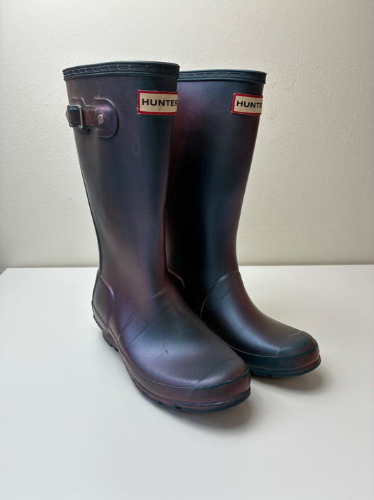 Hunter Shoes - Purple Iridescent Rain Boots | size Shoe 4