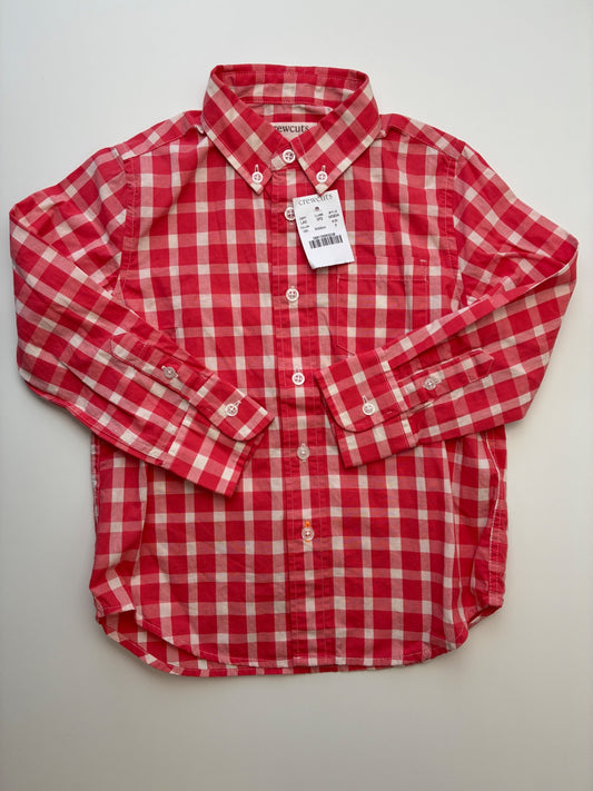 Crewcuts Shirt - Red Gingham Button Down | size 3T
