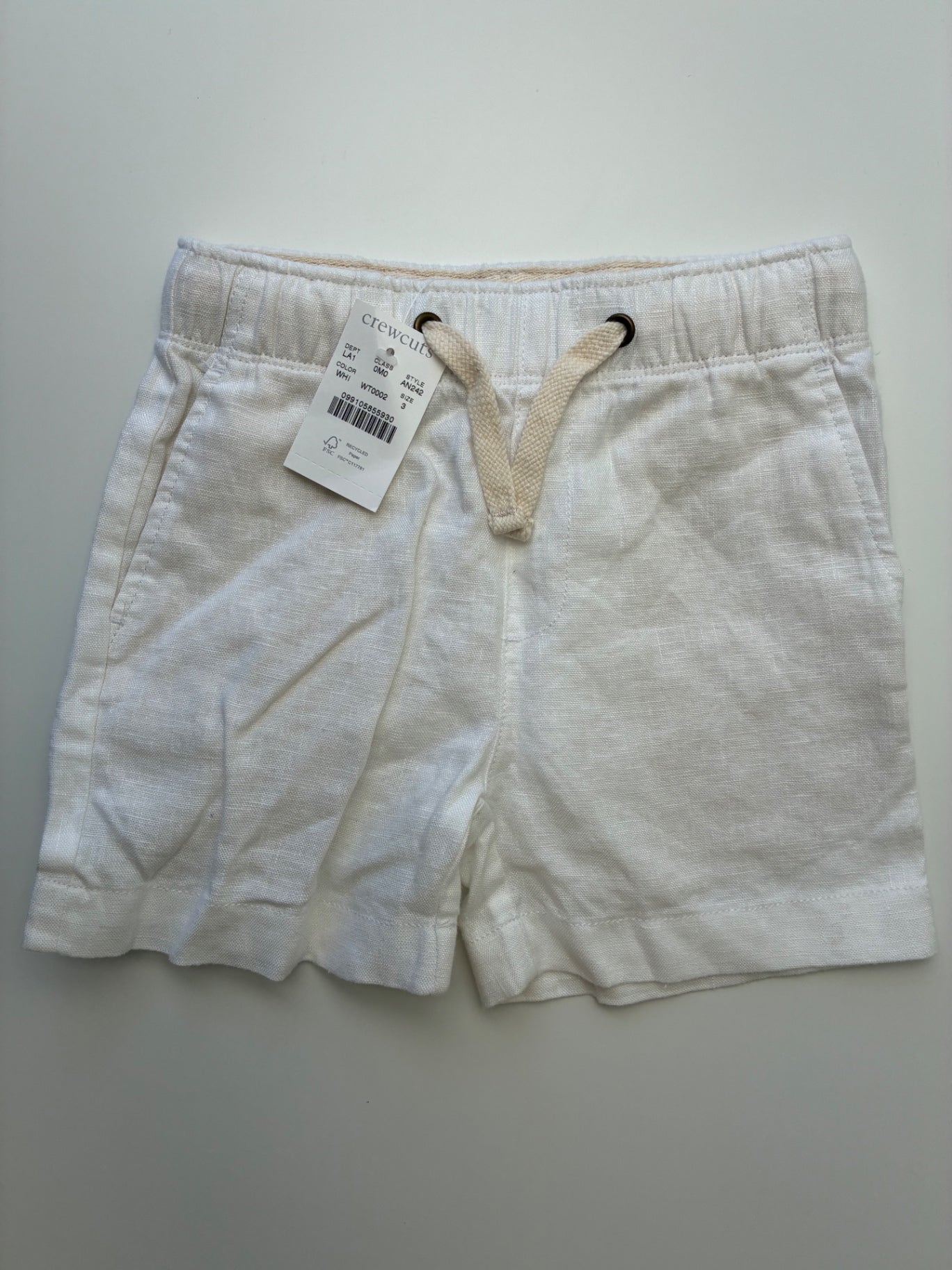 Crewcuts Shorts - White 100% Linen | size 3T