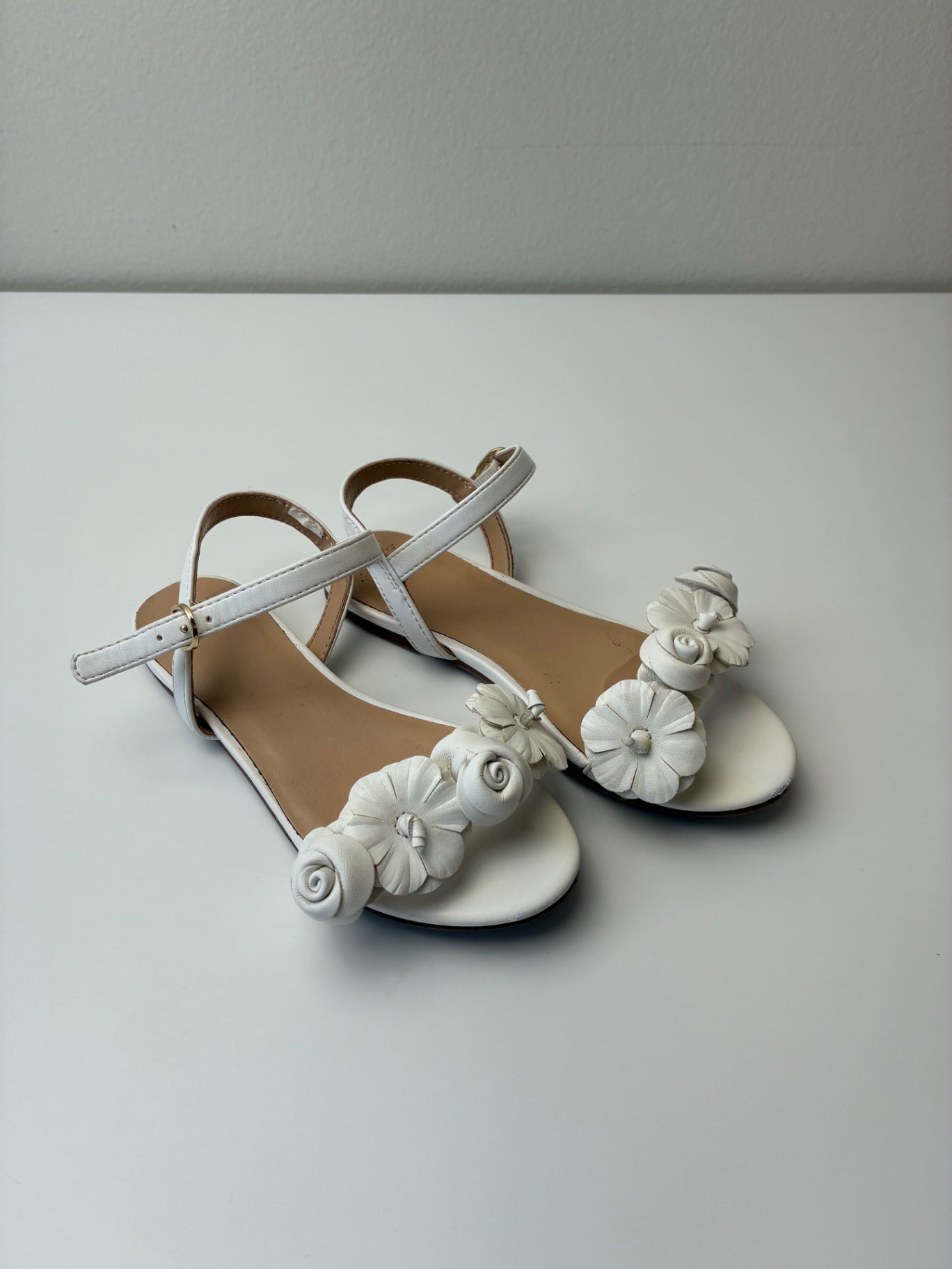 Janie and Jack Shoes - White Flower Sandal | size Shoe 10