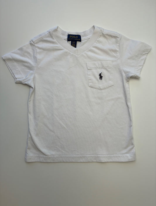 Polo Ralph Lauren T-Shirt - White V-Neck | size 2T