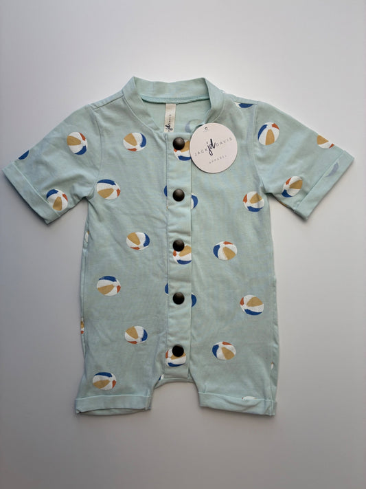 Jack Davis Onesie - Green Beach Balls | size 6 - 9 Months