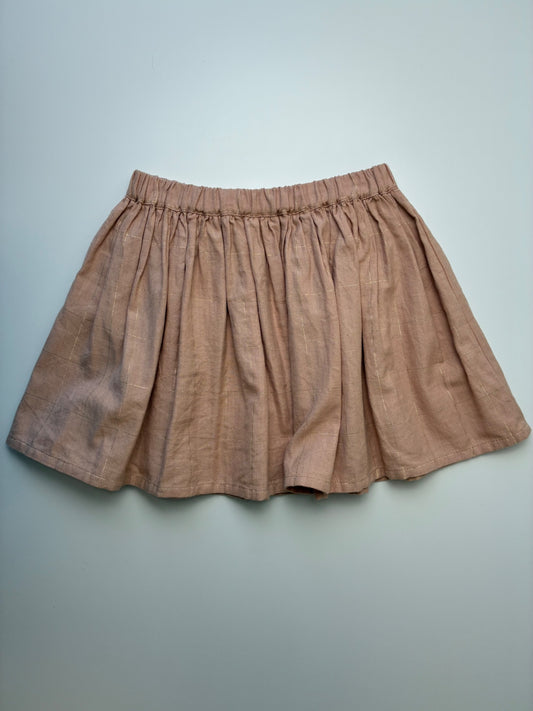 Louis Louise Skirt - Tan Metallic Grid | size 6