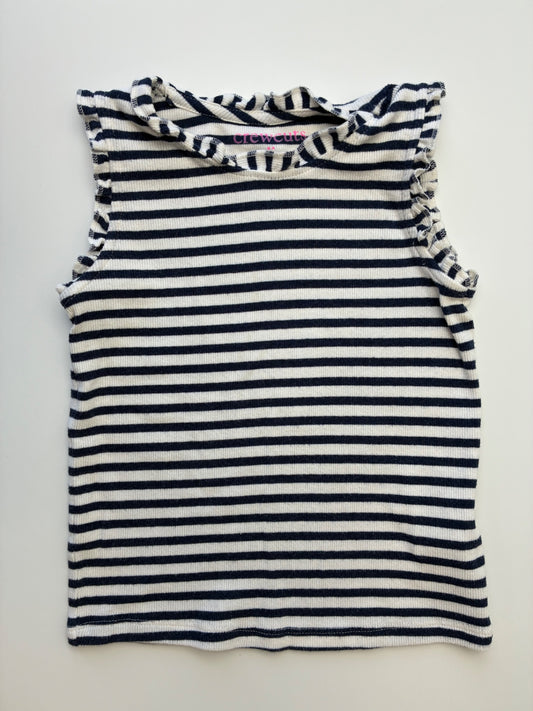 Crewcuts Tank Top - White/Navy Striped + Ribbed | size 4T/5T