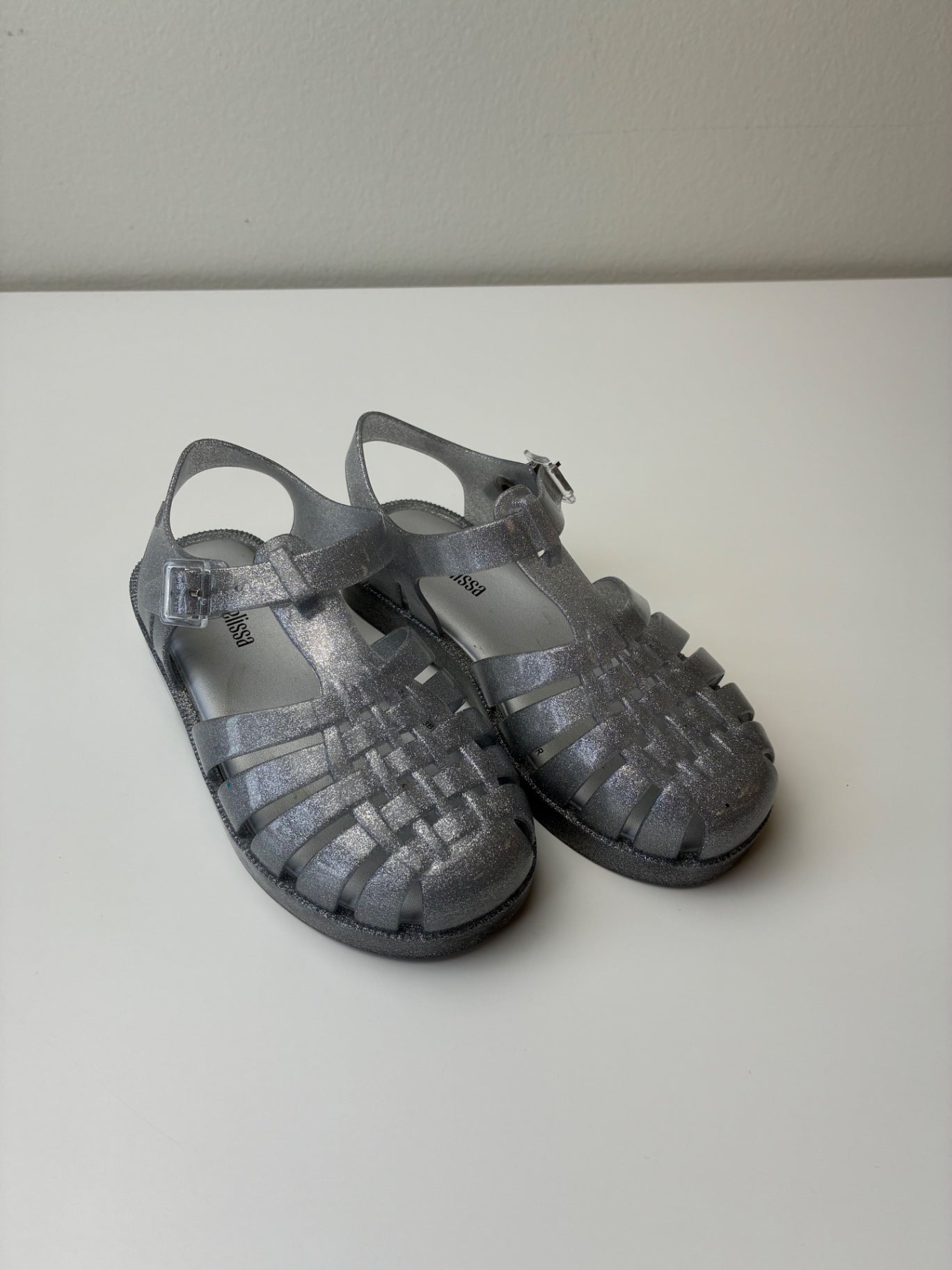Mini Melissa Shoes - Silver Glitter Jelly Sandals | size Shoe 11