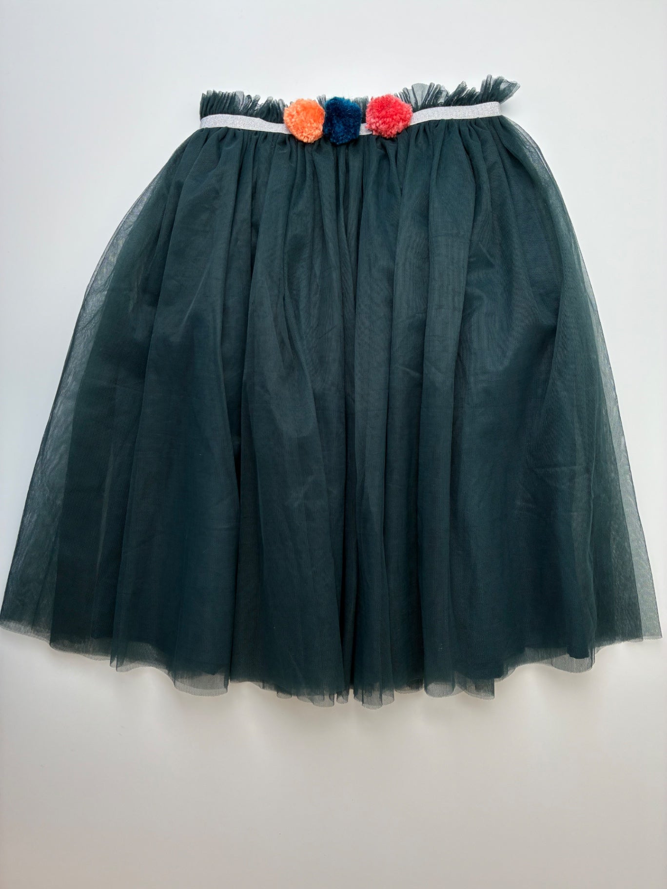 Bonheur Du Jour Skirt - Green Tulle + Pom Poms | size 6