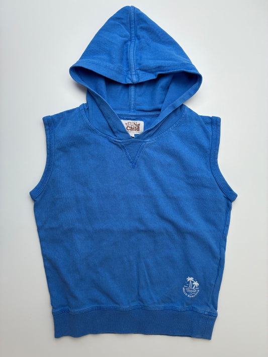 Sun Child Sweatshirt - Blue Sleeveless Hoodie | size 6