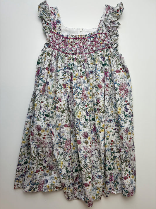 Tartine et Chocolat Dress - Multicolor Floral + Smocked | size 8