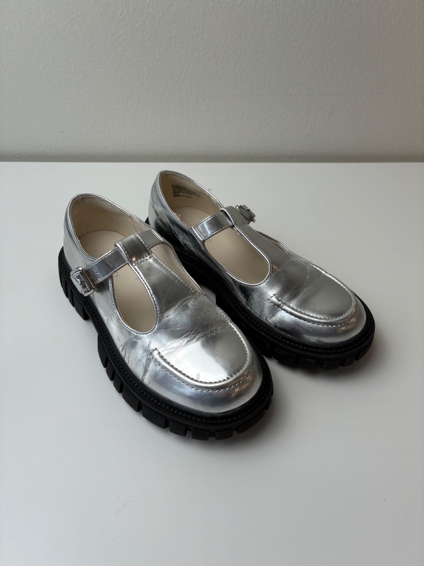 Crewcuts Shoes - Silver Metallic Mary Jane Loafer | size Shoe 1