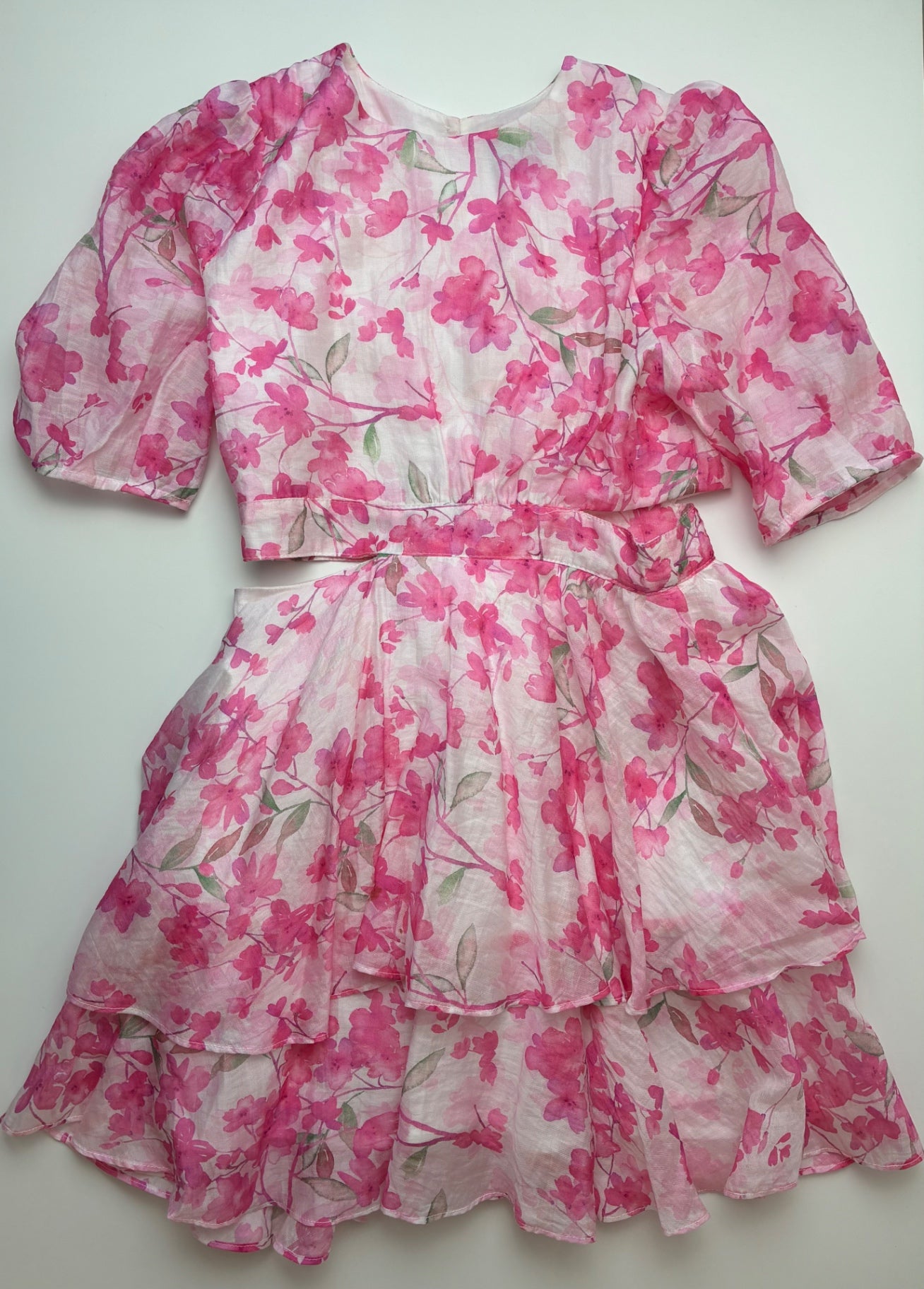 Bardot Junior Dress - Pink Floral + Tiered | size 10