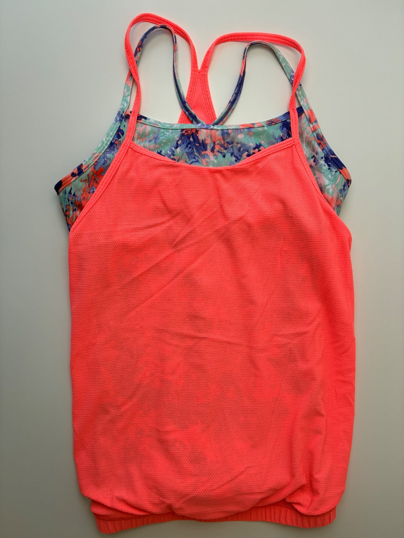 Ivivva Tank Top - Orange Mesh Layered | size 12