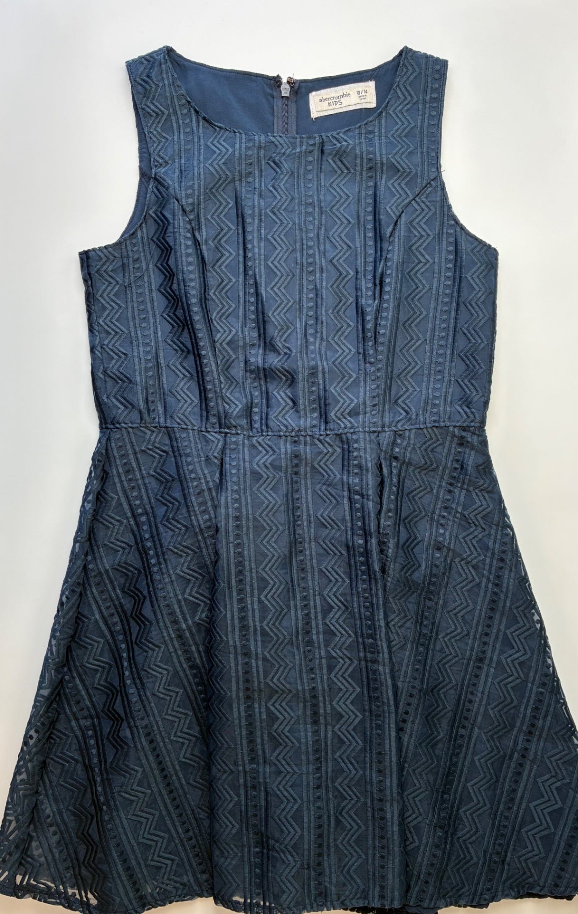 Abercrombie Kids Dress - Navy Blue Embroidered Sleeveless | size 13/14