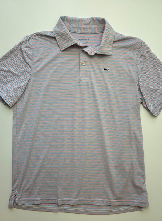 Vineyard Vines Shirt - Multicolor Striped Sankaty Polo | size 18