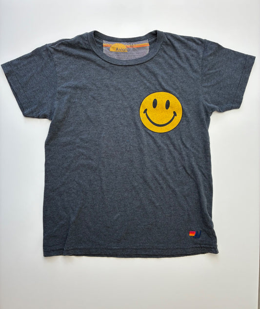 Aviator Nation T-Shirt - Gray Smiley Face | size 10
