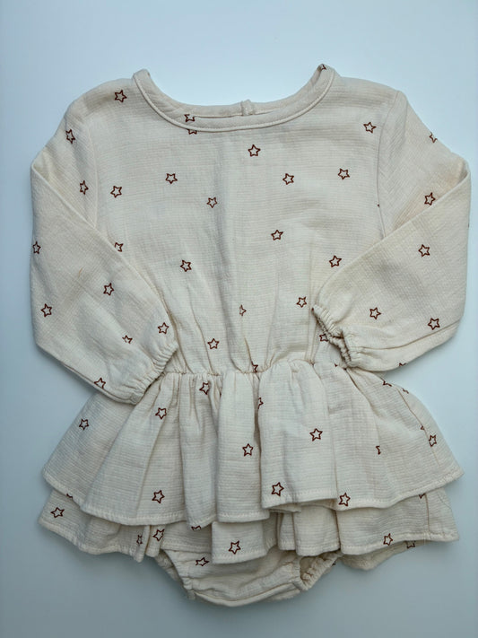Quincy Mae Dress - Cream Stars + 100% Organic Cotton | size 2T/3T