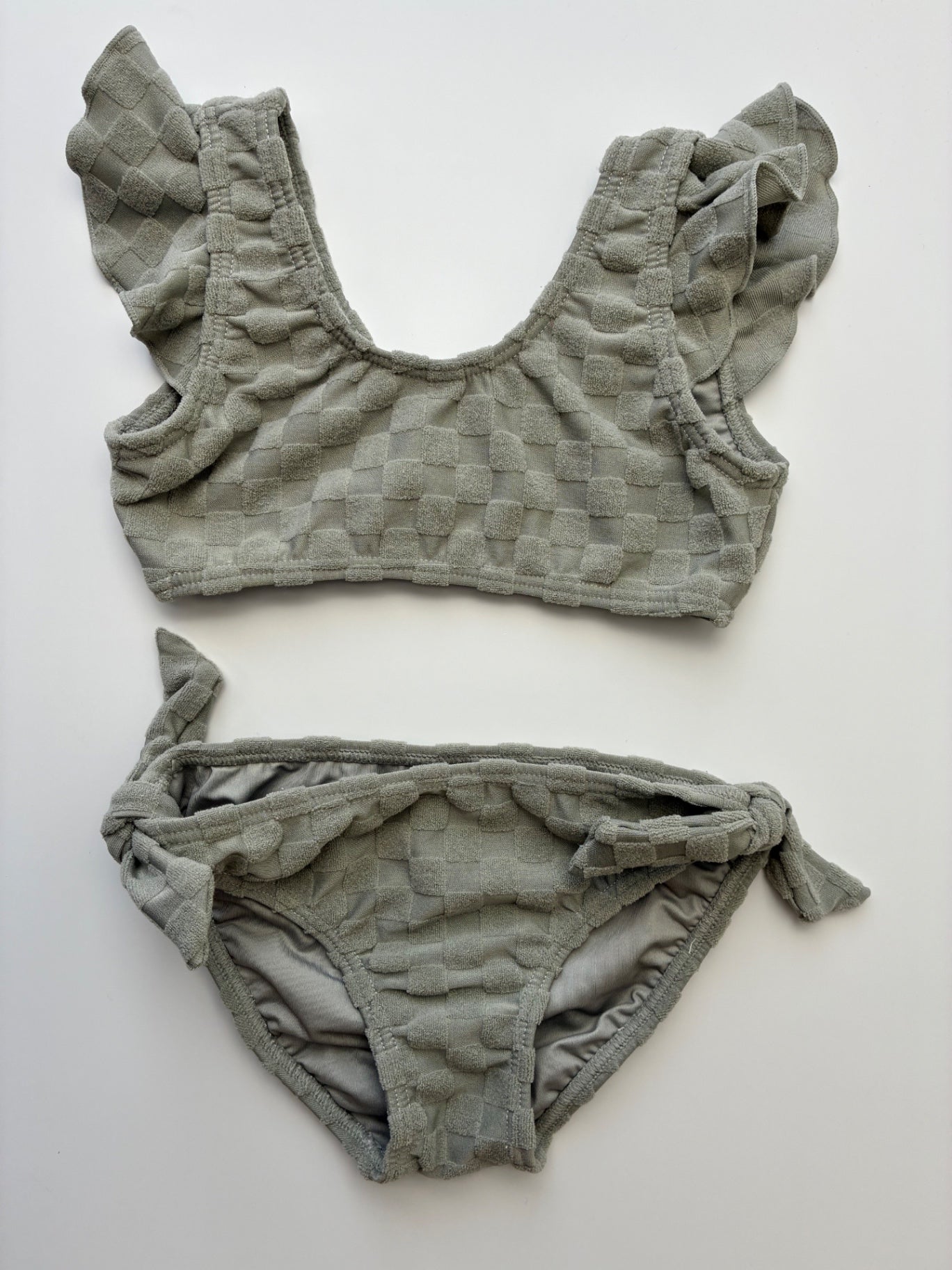 Rylee + Cru Swimsuit - Green Checkered Bikini | size 4T/5T