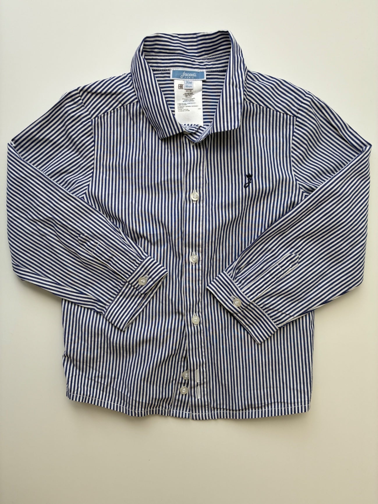 Jacadi Shirt - Blue Striped Button Up | size 36 Months