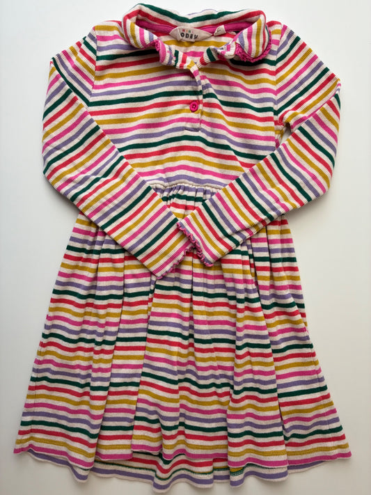 Mini Boden Dress - Multicolor Ribbed + Striped | size 6/7