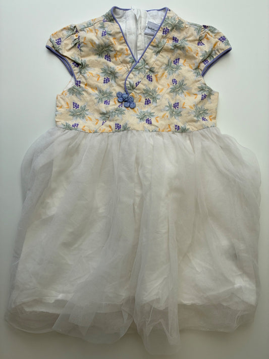 Balabala Dress - White Tulle Floral Qipao | size 4T/5T