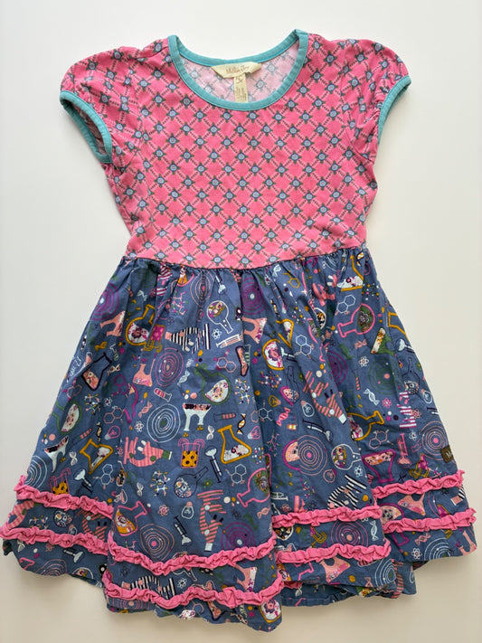 Matilda Jane Dress - Multicolor Science Pattern | size 6