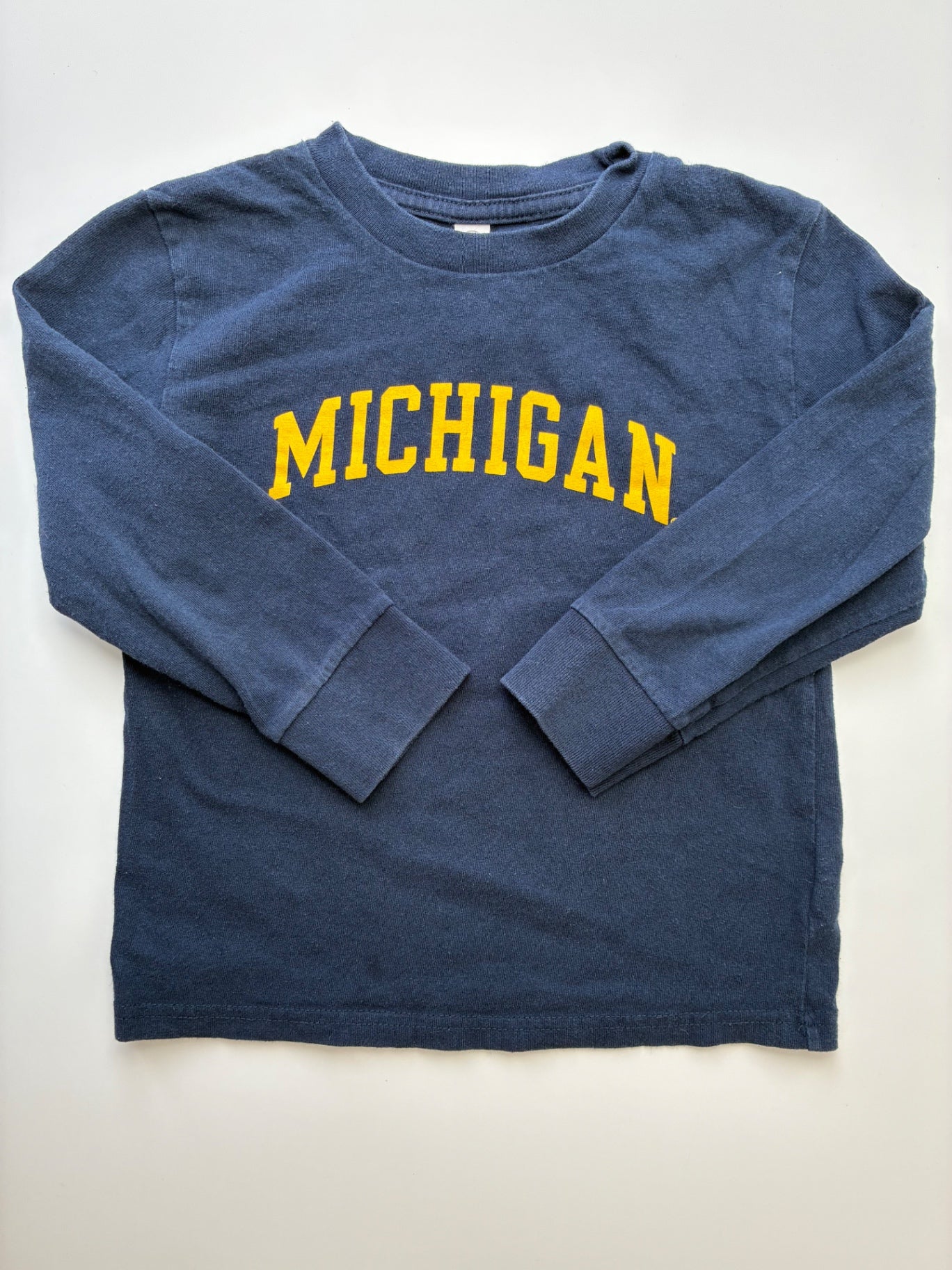 Rabbit Skins Long Sleeve T-Shirt - Navy Blue Michigan | size 5T/6