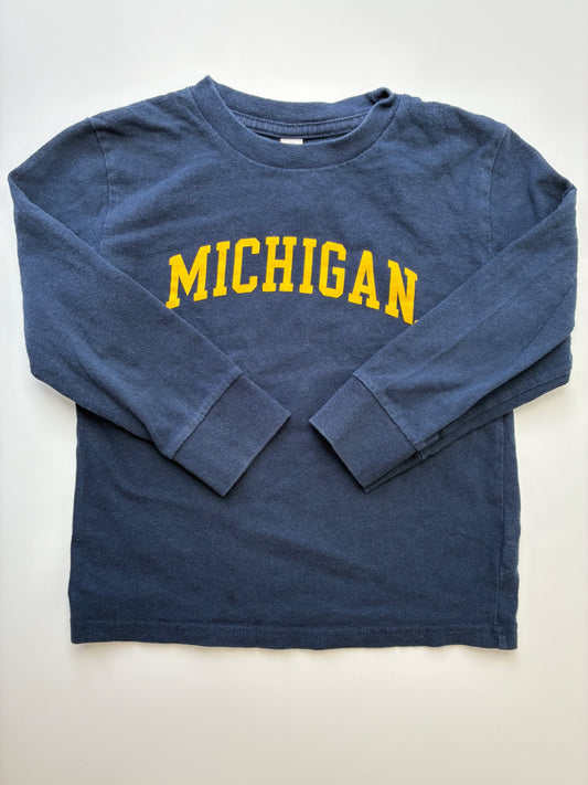 Rabbit Skins Long Sleeve T-Shirt - Navy Blue Michigan | size 5T/6