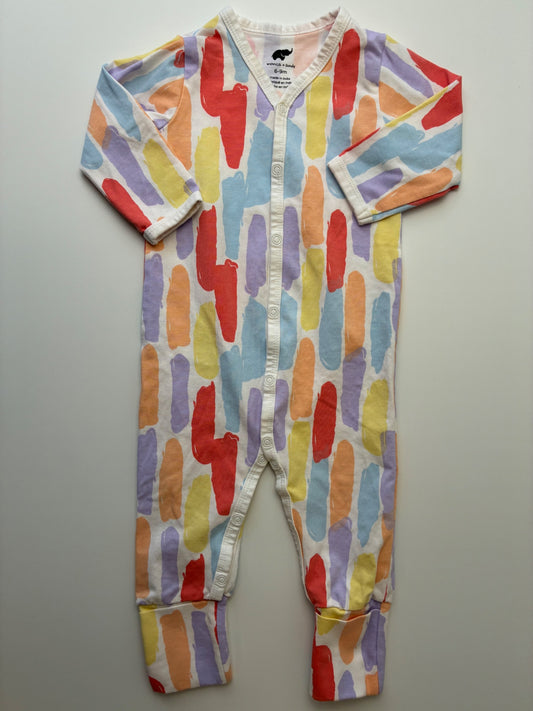 Monica + Andy Onesie - Multicolor Color Splotch | size 6 - 9 Months