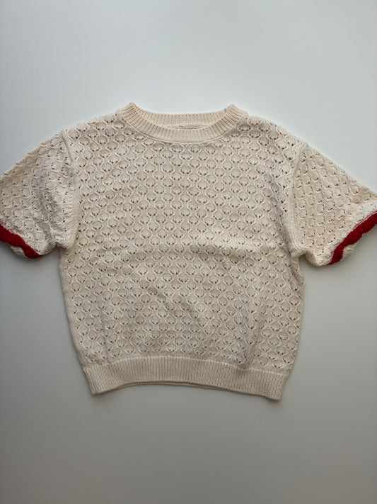 Zara Sweater - Cream Knit Short Sleeve | size 9/10