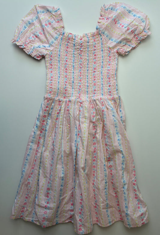 Janie and Jack Dress - Pink Floral Smocked Puff Sleeve | size 10