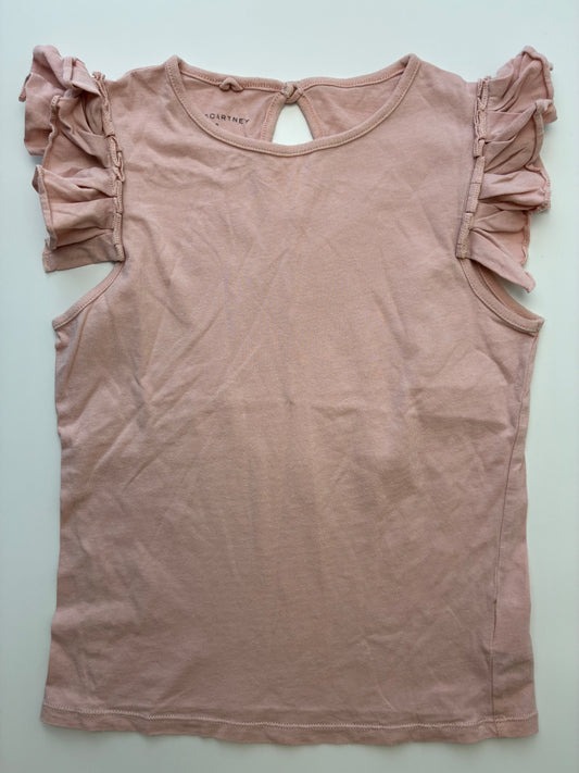Stella McCartney Tank Top - Pink Flutter Sleeve 100% Cotton | size 8